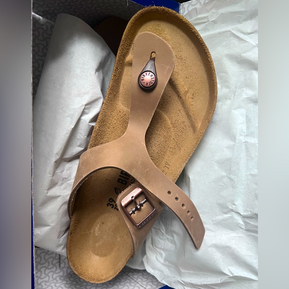 Birkenstock Gizeh Sandal, Tobacco Brown, Size UK39